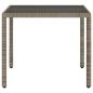 Preview: Gartentisch mit Glasplatte Grau 90x90x75 cm Poly Rattan