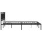 Preview: Bettgestell mit Kopfteil Metall Schwarz 193x203 cm