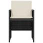 Preview: 3-tlg. Bistro-Set mit Kissen Schwarz Poly Rattan