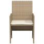 Preview: 3-tlg. Bistro-Set mit Kissen Beige Poly Rattan