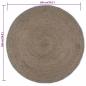 Preview: Teppich Handgefertigt Jute Rund 180 cm Grau