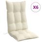 Preview: Hochlehner-Auflagen 6 Stk. Creme Oxford-Gewebe