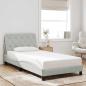 Preview: ARDEBO.de - Bettgestell ohne Matratze Hellgrau 100x200 cm Samt