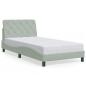 Preview: Bettgestell ohne Matratze Hellgrau 100x200 cm Samt