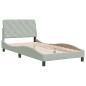 Preview: Bettgestell ohne Matratze Hellgrau 100x200 cm Samt