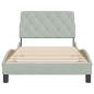 Preview: Bettgestell ohne Matratze Hellgrau 100x200 cm Samt