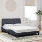 Preview: ARDEBO.de - Bettgestell ohne Matratze Dunkelgrau 140x190 cm Samt