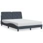 Preview: Bettgestell ohne Matratze Dunkelgrau 140x190 cm Samt
