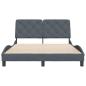 Preview: Bettgestell ohne Matratze Dunkelgrau 140x190 cm Samt