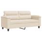 Preview: 2-Sitzer-Sofa Beige 140 cm Mikrofasergewebe