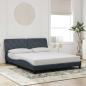 Preview: ARDEBO.de - Bettgestell ohne Matratze Dunkelgrau 160x200 cm Samt