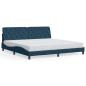 Preview: Bettgestell ohne Matratze Blau 200x200 cm Samt