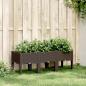 Preview: ARDEBO.de - Pflanzkasten mit Beinen Braun 120x40x42 cm PP