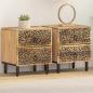 Preview: ARDEBO.de - Nachttische 2 Stk. 40x33x46 cm Massivholz Mango