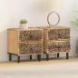 Preview: Nachttische 2 Stk. 40x33x46 cm Massivholz Mango