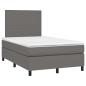 Preview: Boxspringbett mit Matratze & LED Grau 120x190 cm Kunstleder