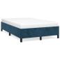 Preview: Bettgestell ohne Matratze Dunkelblau 120x190 cm Samt