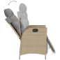 Preview: 5-tlg. Garten-Essgruppe mit Kissen Beigemischung Poly Rattan
