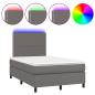Preview: Boxspringbett mit Matratze & LED Grau 120x190 cm Kunstleder