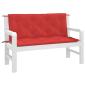 Preview: Gartenbank-Auflagen 2 Stk. Rot 120x50x7 cm Oxford-Gewebe