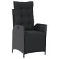 Preview: 9-tlg. Garten-Essgruppe mit Kissen Schwarz Poly Rattan