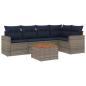 Preview: 6-tlg. Garten-Sofagarnitur mit Kissen Grau Poly Rattan