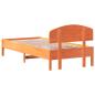 Preview: Massivholzbett ohne Matratze Wachsbraun 100x200 Kiefernholz
