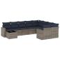 Preview: 10-tlg. Garten-Sofagarnitur mit Kissen Grau Poly Rattan