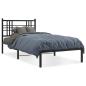 Preview: Bettgestell mit Kopfteil Metall Schwarz 100x190 cm