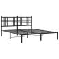 Preview: Bettgestell mit Kopfteil Metall Schwarz 150x200 cm