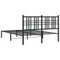 Preview: Bettgestell mit Kopfteil Metall Schwarz 140x190 cm