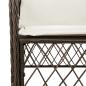 Preview: 3-tlg. Bistro-Set mit Kissen Braun Poly Rattan