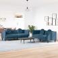 Preview: ARDEBO.de - 2-tlg. Sofagarnitur mit Kissen Blau Samt