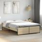 Preview: ARDEBO.de - Bettgestell Sonoma-Eiche 140x190 cm Holzwerkstoff und Metall