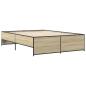 Preview: Bettgestell Sonoma-Eiche 140x190 cm Holzwerkstoff und Metall