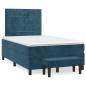 Preview: Boxspringbett mit Matratze Dunkelblau 120x190 cm Samt