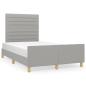 Preview: Bettgestell ohne Matratze Hellgrau 120x190 cm Stoff