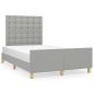 Preview: Bettgestell ohne Matratze Hellgrau 120x190 cm Stoff