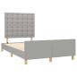 Preview: Bettgestell ohne Matratze Hellgrau 120x190 cm Stoff