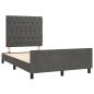 Preview: Bettgestell ohne Matratze Dunkelgrau 120x190 cm Samt