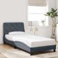 Preview: ARDEBO.de - Bettgestell ohne Matratze Dunkelgrau 90x190 cm Samt