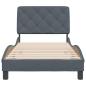 Preview: Bettgestell ohne Matratze Dunkelgrau 90x190 cm Samt