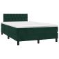 Preview: Boxspringbett mit Matratze Dunkelgrün 120x190 cm Samt