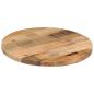 Preview: Tischplatte Ø 50x1,5 cm Rund Raues Massives Mangoholz