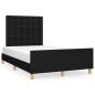 Preview: Bettgestell ohne Matratze Schwarz 120x190 cm Stoff