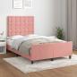Preview: ARDEBO.de - Bettgestell ohne Matratze Rosa 120x190 cm Samt