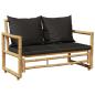 Preview: 4-tlg. Garten-Lounge-Set mit Auflagen Bambus