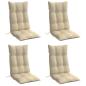 Preview: Hochlehner-Auflagen 4 Stk. Beige Oxford-Gewebe