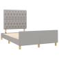 Preview: Bettgestell ohne Matratze Hellgrau 120x190 cm Stoff