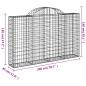 Preview: Gabionen mit Hochbogen 11Stk. 200x30x120/140cm Verzinktes Eisen